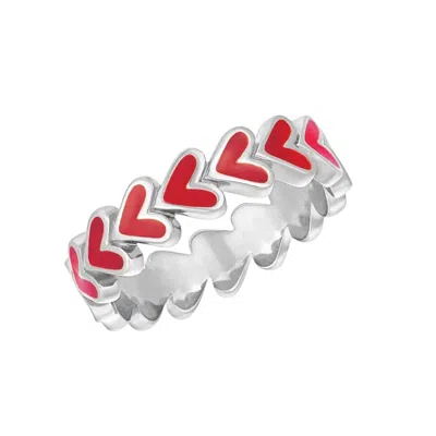 Starlette Women's Eternity Heart Ring In Silver