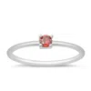Starlette Women's Garnet Round Stackable Ring In Silver In Gray