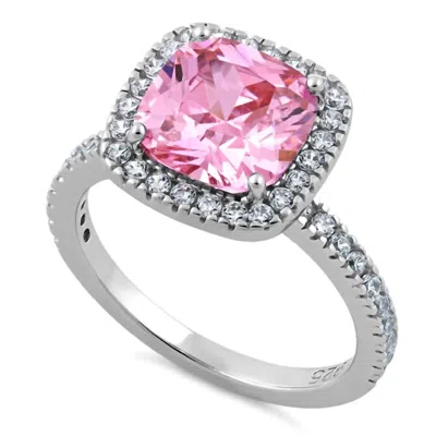 Starlette Women's Hannah Engagement Ring In Pink In Silver