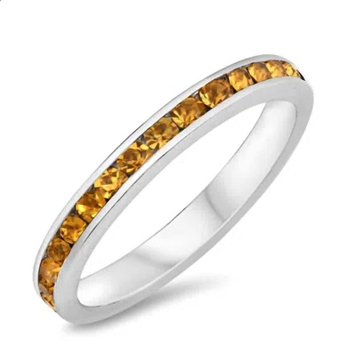 Starlette Women's Itrine Eternity Band In Silver In Orange