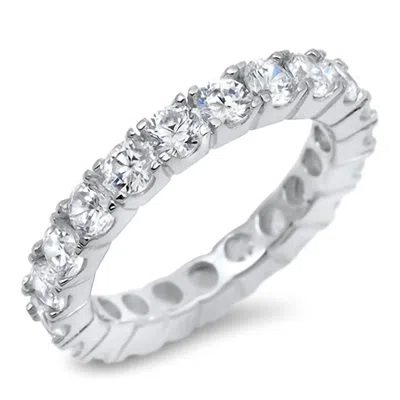 Starlette Women's Kayla Eternity Ring In Silver In Metallic