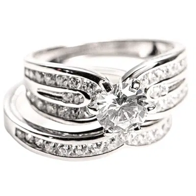 Starlette Women's Last Call For The Vivacious Vivian Engagement Ring In Silver In Metallic