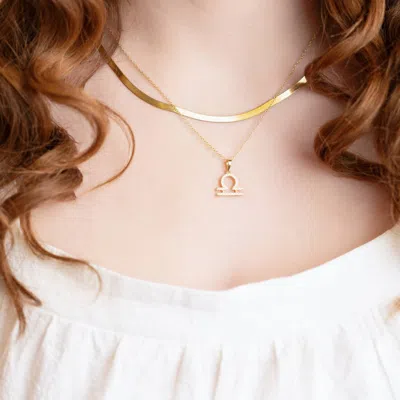 Starlette Women's Libra Zodiac Sign Necklace In Gold