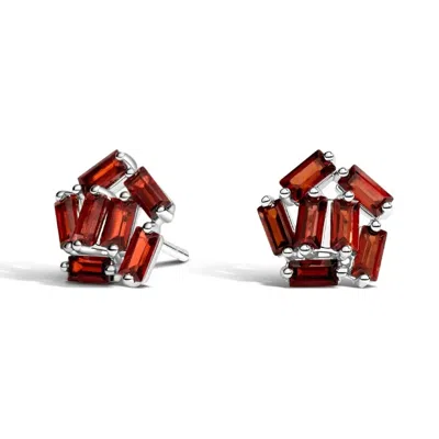 Starlette Women's Little Sizzle Stud Earrings In Red In Burgundy