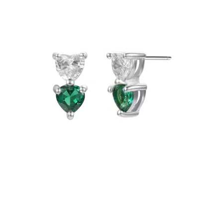 Starlette Women's Lucky Earrings In Silver In Green