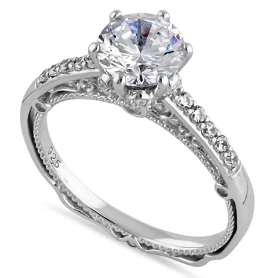 Starlette Women's Madeleine Engagement Ring In Silver In Metallic