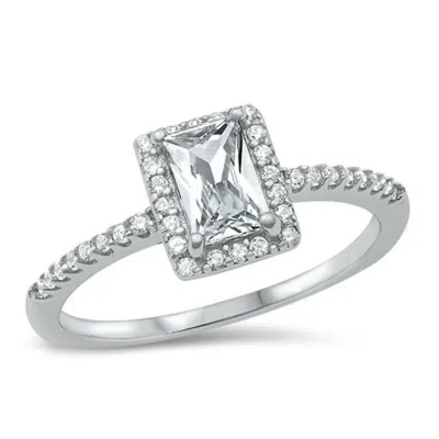 Starlette Women's Radiance Engagement Ring In Silver