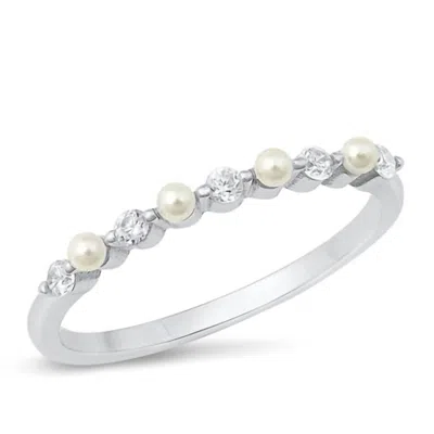 Starlette Women's Rose Stackable Ring In Silver In Gold