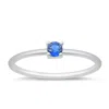 Starlette Women's Round Cut Stackable Ring In Blue In Silver