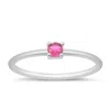 Starlette Women's Ruby Round Stackable Ring In Silver In Silver