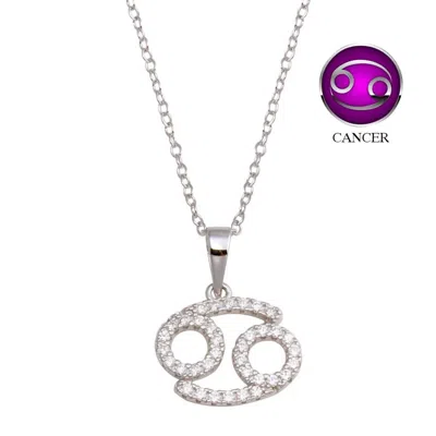 Starlette Women's Zodiac Cancer Necklace In Silver
