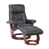 Starline Designs Llc Scandinavian / European-styled Recliner And Ottoman, Black