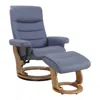 Starline Designs Llc Scandinavian / European-styled Recliner And Ottoman, Grey Blue