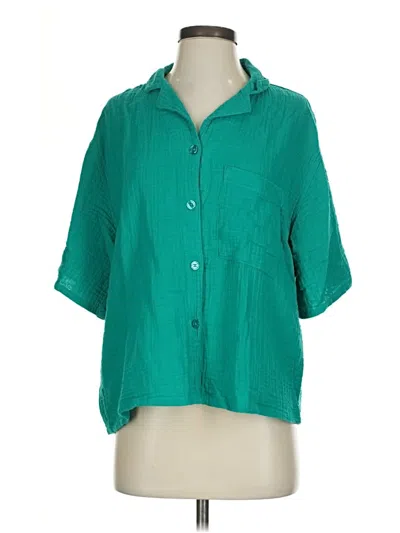 Pre-owned Stars Above 3/4 Sleeve Button Down Shirt In Blue