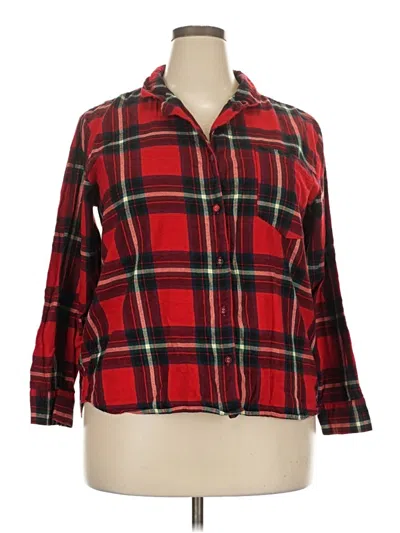 Pre-owned Stars Above 3/4 Sleeve Button Down Shirt In Red