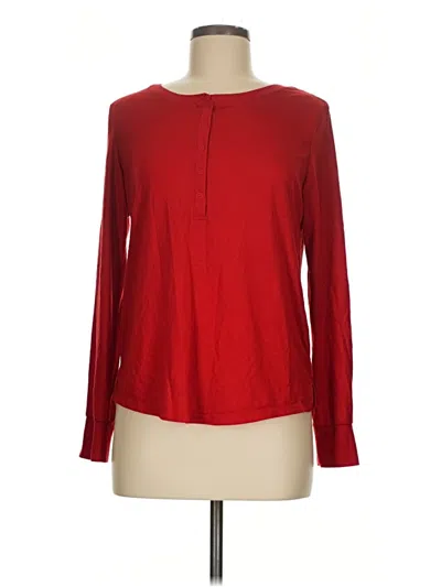 Pre-owned Stars Above Long Sleeve Henley Shirt In Red