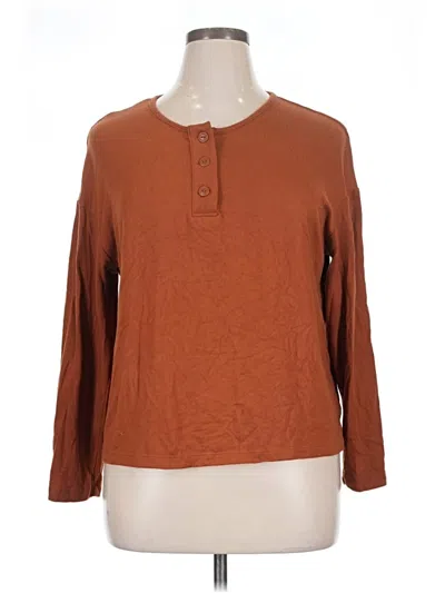 Pre-owned Stars Above Long Sleeve Top Brown Crew Neck Tops