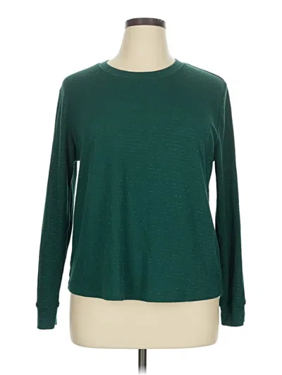 Pre-owned Stars Above Long Sleeve Top Green Crew Neck Tops