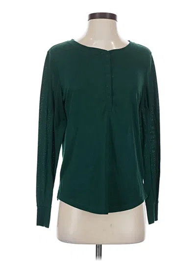 Pre-owned Stars Above Long Sleeve Top Green Crew Neck Tops