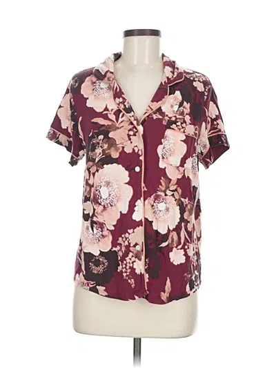 Pre-owned Stars Above Short Sleeve Blouse In Burgundy