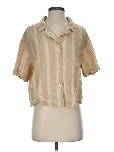 Pre-owned Stars Above Short Sleeve Blouse In Tan
