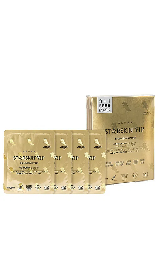 STARSKIN VIP Gold Fußmaske – 4x16g, Mit Sheabutter & Rosenöl, Intensive Feuchtigkeitspflege