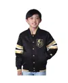 Starter Big Boys And Girls Black/gold Vegas Golden Knights Scout 1 Full-snap Varsity Jacket In Multi
