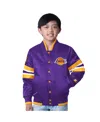 Starter Youth  Purple Los Angeles Lakers Scout Varsity Full-snap Jacket In Purple