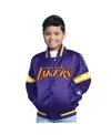 Starter Big Boys And Girls Purple Los Angeles Lakers Scrimmage Full-snap Varsity Jacket In Purple