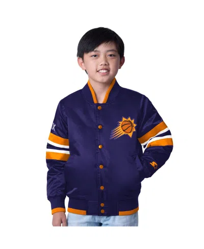 Starter Kids' Big Boys And Girls Purple Phoenix Suns Scout Varsity Full-snap Jacket