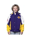 Starter Big Boys And Girls Purple/gold Los Angeles Lakers All Time Pro Jr. Full-zip Hoodie Jacket In Blue