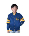 Starter Big Boys And Girls Royal Golden State Warriors Scout Varsity Full-snap Jacket In Royal