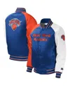 Starter Big Boys And Girls  Royal New York Knicks Raglan Full-snap Varsity Jacket In Royal