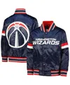 Starter Big Boys  Navy Washington Wizards Home Game Varsity Satin Full-snap Jacket In Navy