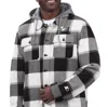Starter Big Joe Plaid Full-zip Hoodie Jacket In Philadelphia Eagles Black In Multi