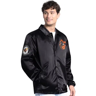 Starter Black Baltimore Orioles Cooperstown Collection Point Man Full-snap Coaches Jacket