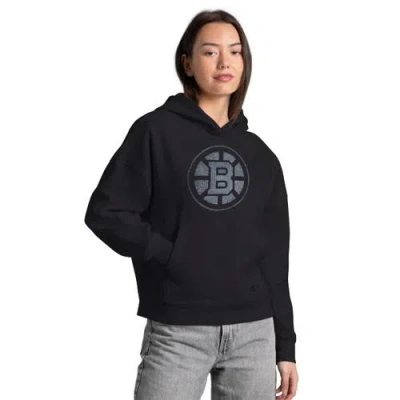 Starter Black Boston Bruins Rhinestone Relaxed Hoodie