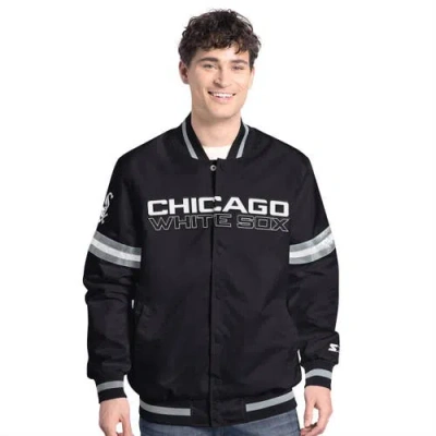 Starter Black Chicago White Sox Scout Full-snap Varsity Jacket