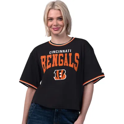Starter Black Cincinnati Bengals Ace Cropped T-shirt