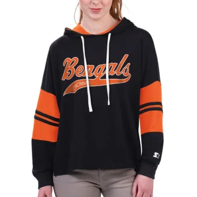 Starter Black Cincinnati Bengals Bump And Run Long Sleeve Hoodie T-shirt In Multi