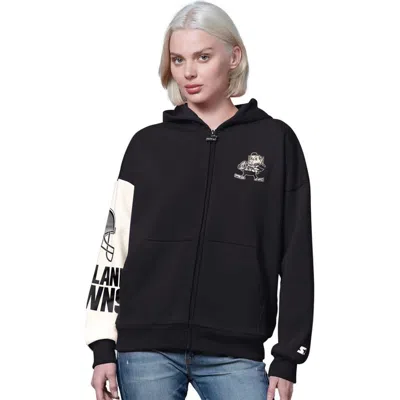 Starter Black Cleveland Browns 4th Down Full-zip Hoodie
