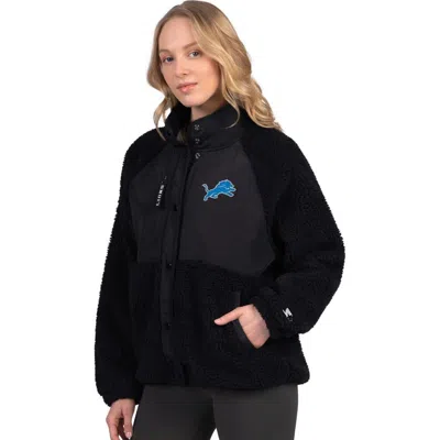 Starter Black Detroit Lions On The Ball Sherpa Jacket