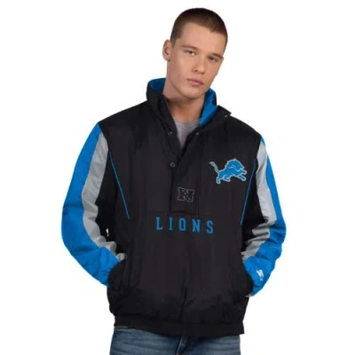 Starter Black Detroit Lions Thursday Night Gridiron Half-zip Jacket