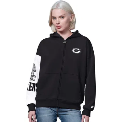 Starter Black Green Bay Packers 4th Down Full-zip Hoodie