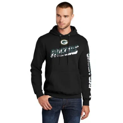 Starter Black Green Bay Packers Wordmark Logo Pullover Hoodie