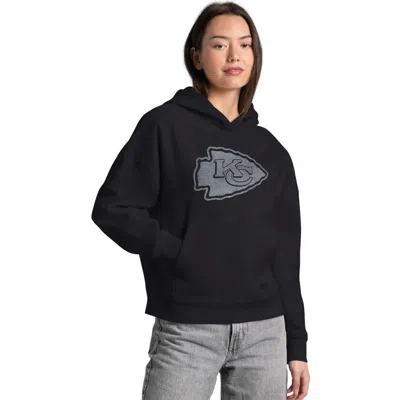 Starter Black Kansas City Chiefs Rhinestone Relaxed Hoodie