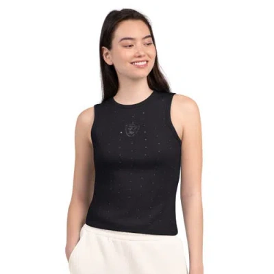 Starter Black Las Vegas Raiders Rhinestone Sprinkle Ribbed Tank