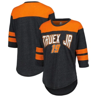 Starter Women's  Black Martin Truex Jr Full Back Block 3/4-sleeve Tri-blend Top