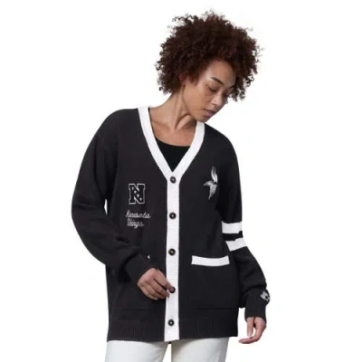 Starter Black Minnesota Vikings Back Shot Button-up Cardigan In Multi