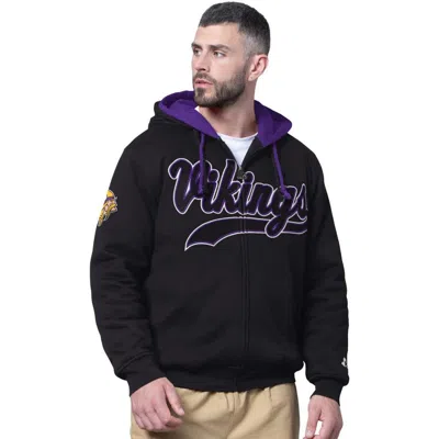 Starter Black Minnesota Vikings Big Shot Full-zip Double Hoodie